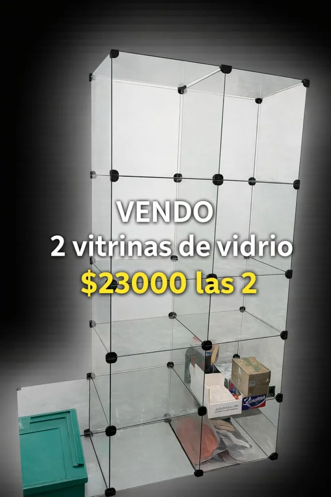 2 vitrinas exhibidoras de vidrio